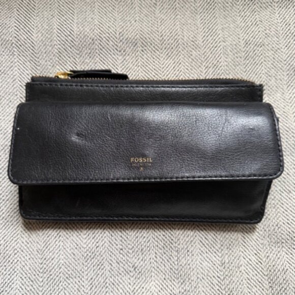 New Fossil Black Wallet - Picture 1 of 3